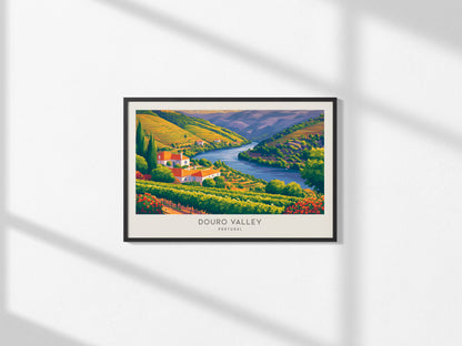 Douro Valley Landscape Matte Border Poster | Portugal Travel Wall Art — framed and ready to hang, 2x3 in