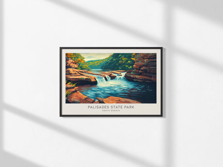 Palisades State Park Landscape Matte Border Poster | South Dakota Framed or Unframed Travel Wall Art — framed and ready to ha