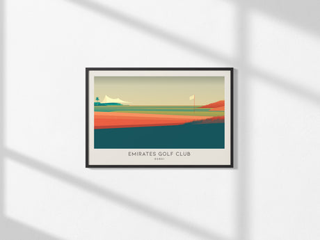 Emirates Golf Club Landscape Matte Border Poster | Dubai Golf Wall Art & Framed or Unframed — framed and ready to hang, 2x3 i