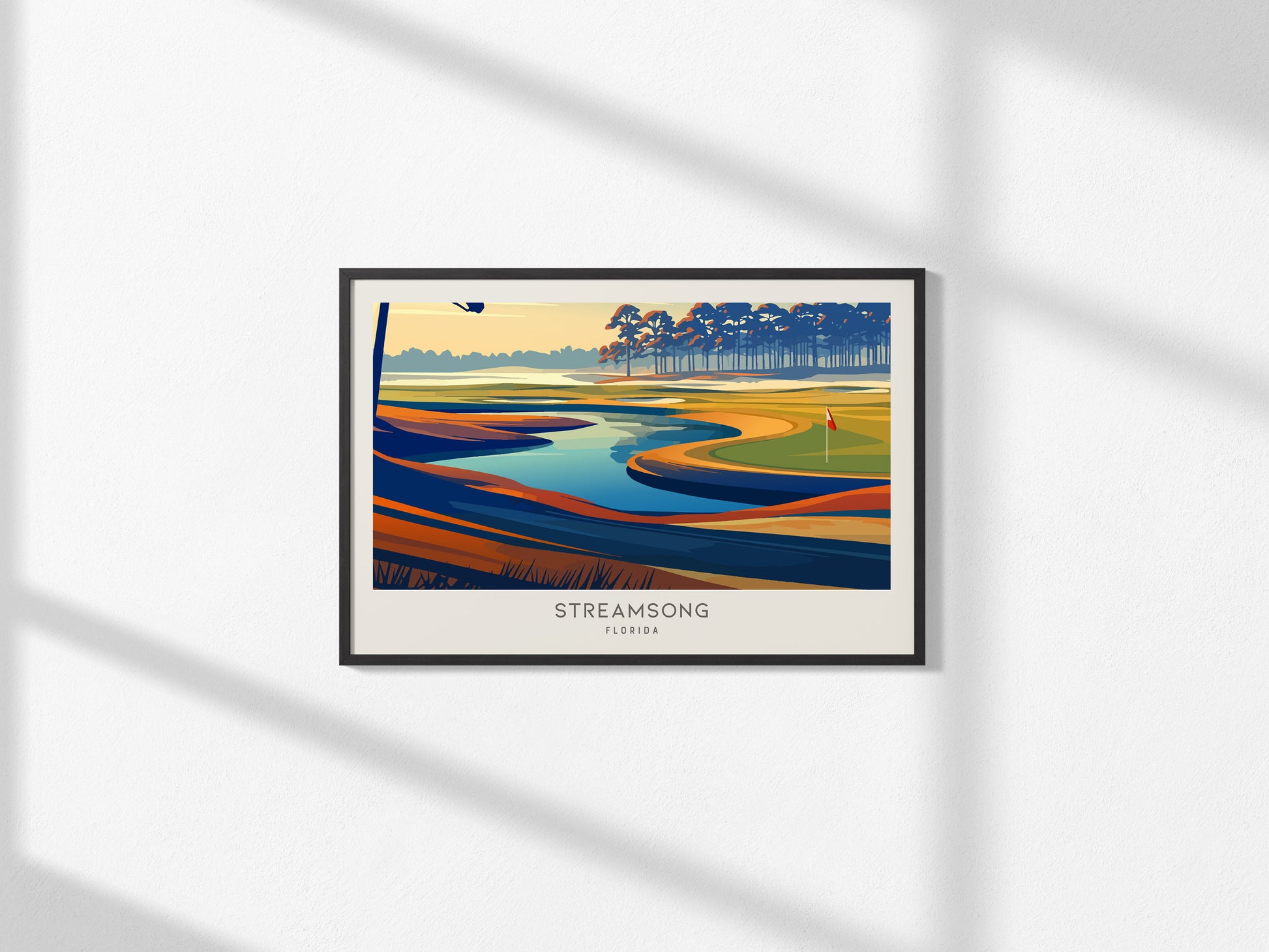 Streamsong Landscape Matte Border Poster | Florida Travel Wall Art — framed and ready to hang, 2x3 in