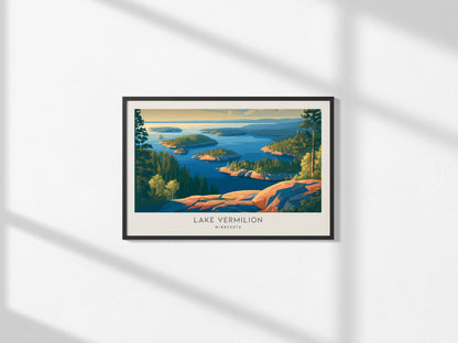 Lake Vermilion Landscape Matte Border Poster | Travel Wall Art — framed and ready to hang, 2x3 in