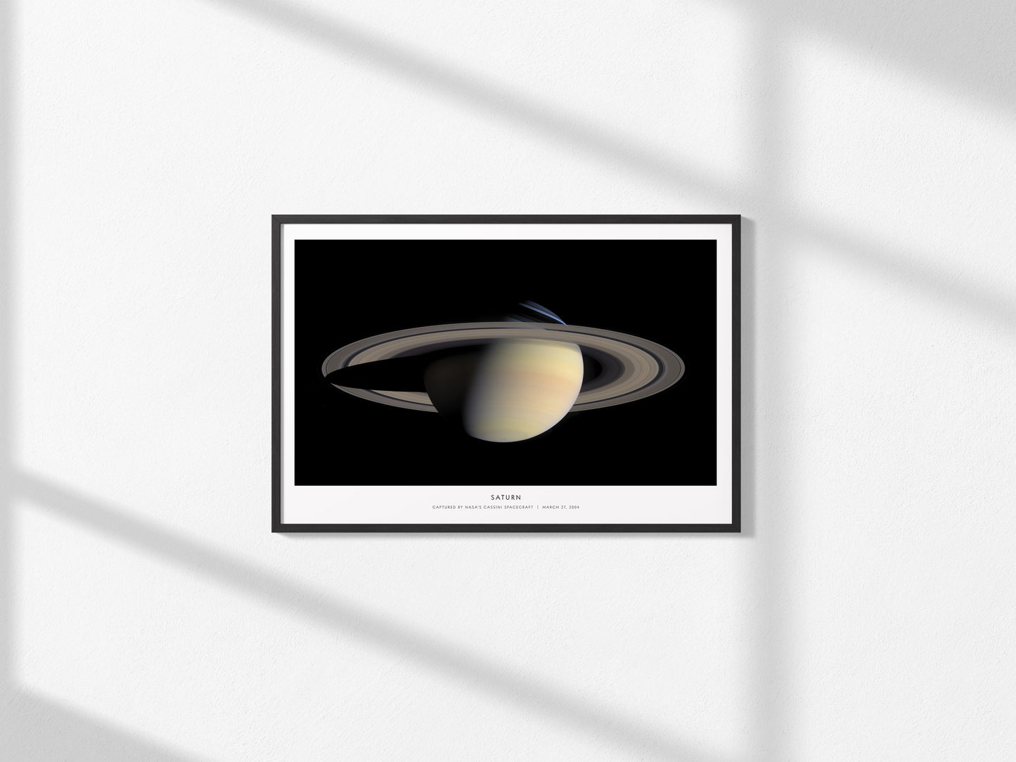 Saturn Landscape Poster | Captured by Nasa's Cassini Spacecraft | NASA Cassini Spacecraft Astronomy Print Space Photography W