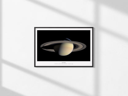 Saturn Landscape Poster | Captured by Nasa's Cassini Spacecraft | NASA Cassini Spacecraft Astronomy Print Space Photography W