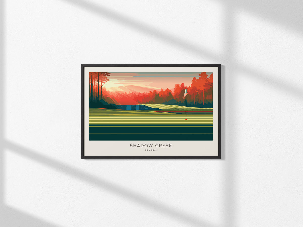 Shadow Creek Landscape Matte Border Poster | Nevada Framed or Unframed Golf Course Print — framed and ready to hang, 2x3 in