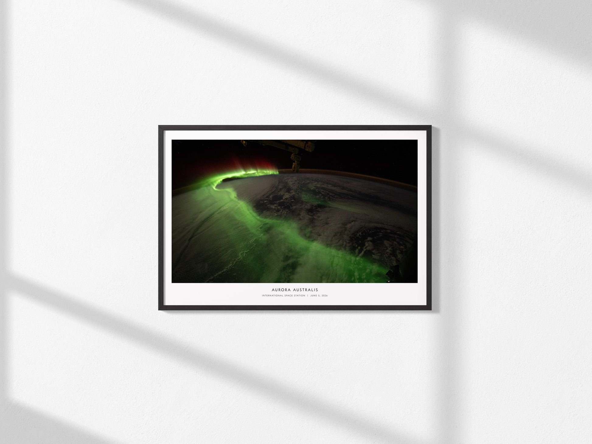 Aurora Australis Poster | NASA International Space Station Landscape Space Photography Wall Art — framed and ready to hang, 2
