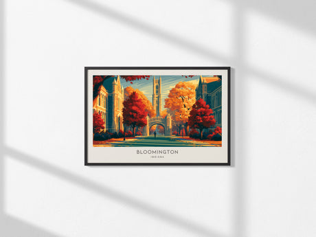 Bloomington Landscape Matte Border Poster | Indiana Travel Wall Art — framed and ready to hang, 2x3 in