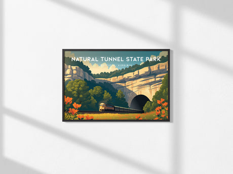 Natural Tunnel State Park Landscape Poster | Duffield, Virginia Scenic Cave Framed or Unframed Wall Art — framed and ready to