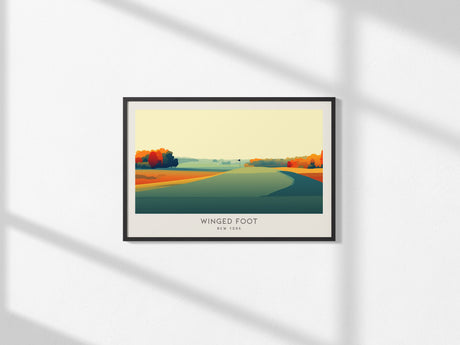 Winged Foot Landscape Matte Border Poster | New York Travel Wall Art — framed and ready to hang, 2x3 in
