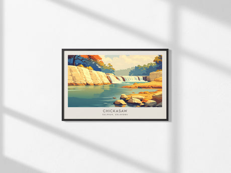Chickasaw Landscape Matte Border Poster | Sulphur, Oklahoma Travel Gift — framed and ready to hang, 2x3 in