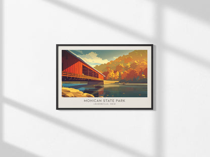 Mohican State Park Landscape Matte Border Poster | Loudonville, Ohio Vacation Wall Art — framed and ready to hang, 2x3 in