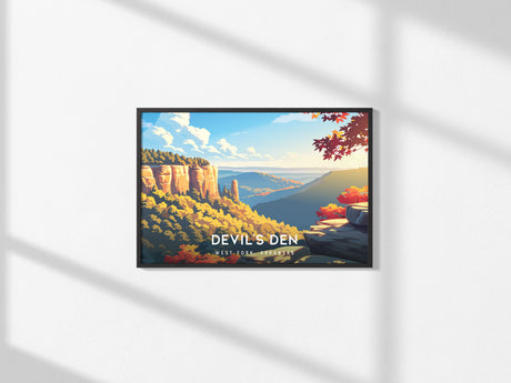 Devil's Den Landscape Poster | West Fork, Arkansas Vacation Wall Art — framed and ready to hang, 2x3 in