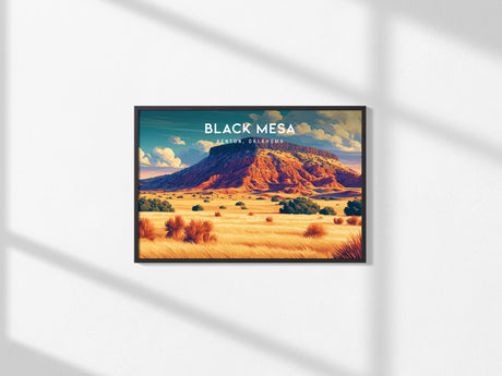 Black Mesa Landscape Poster | Kenton, Oklahoma Framed or Unframed Travel Wall Art — framed and ready to hang, 2x3 in