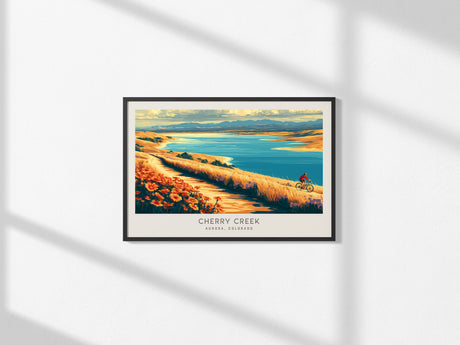 Cherry Creek Landscape Matte Border Poster | Aurora, Colorado Travel Wall Art — framed and ready to hang, 2x3 in
