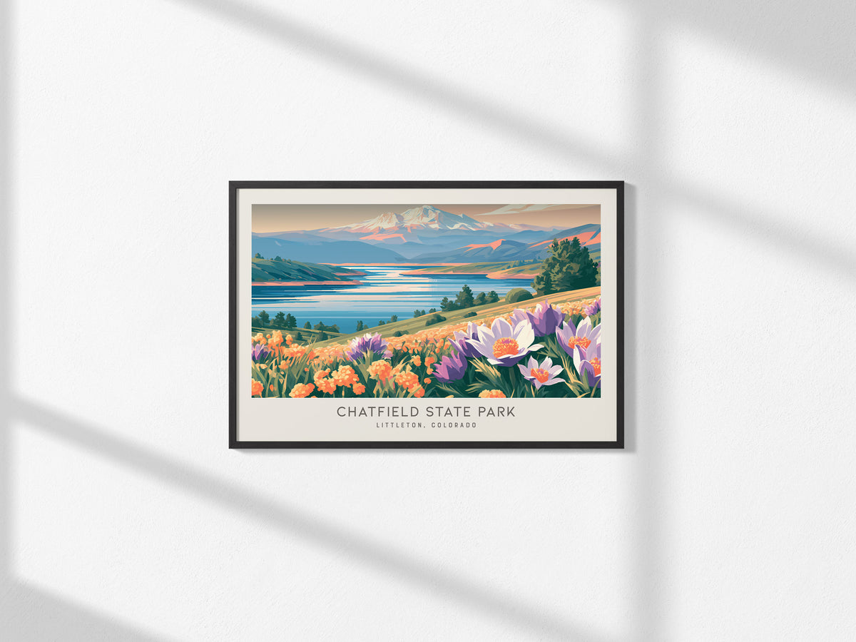 Chatfield State Park Landscape Matte Border Poster | Littleton, Colorado Framed or Unframed Destination Print — framed and re