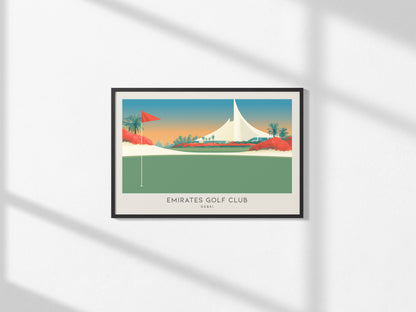 Emirates Golf Club Landscape Matte Border Poster | Dubai Golf Wall Art & Framed or Unframed — framed and ready to hang, 2x3 i