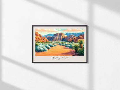 Snow Canyon Landscape Matte Border Poster | Utah Vacation Wall Art — framed and ready to hang, 2x3 in