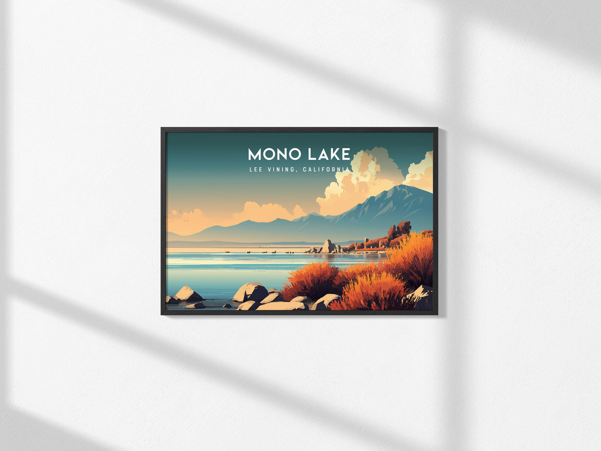 Mono Lake Landscape Poster | Lee Vining, California Vacation Wall Art — framed and ready to hang, 2x3 in