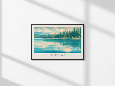 Payette Lake Landscape Matte Border Poster | Idaho Beach House Decor — framed and ready to hang, 2x3 in