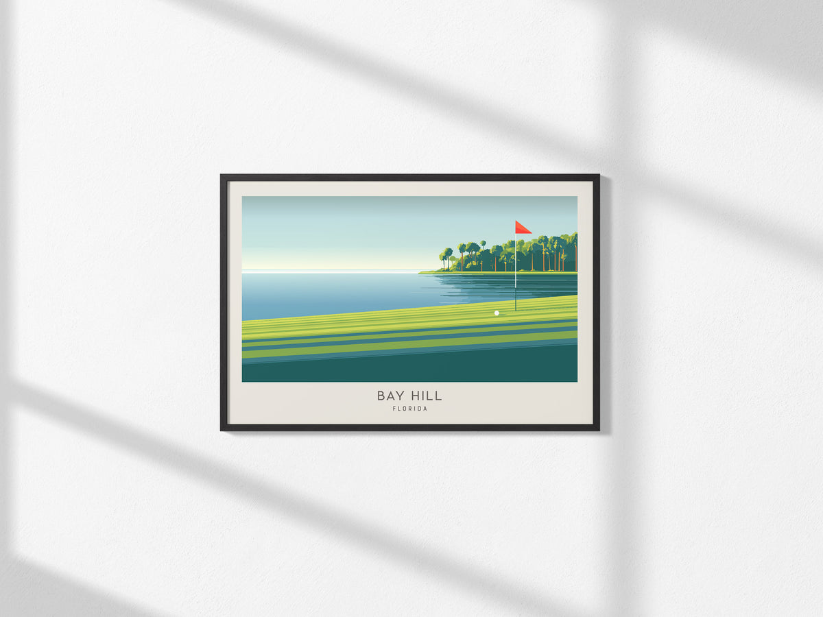 Bay Hill Landscape Matte Border Poster | Florida Travel Wall Art — framed and ready to hang, 2x3 in