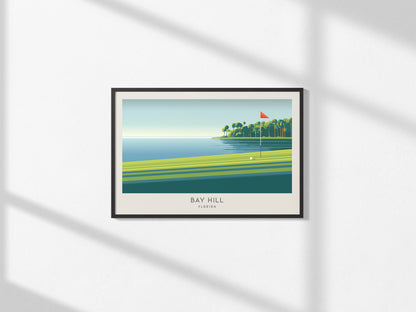 Bay Hill Landscape Matte Border Poster | Florida Travel Wall Art — framed and ready to hang, 2x3 in
