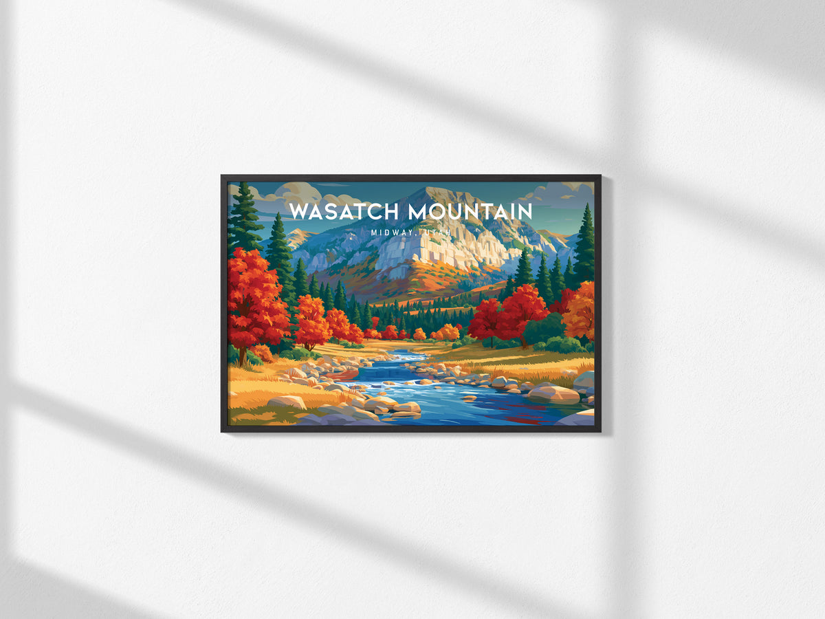 Wasatch Mountain Landscape, Midway, Utah Poster | Alpine Valley Framed or Unframed Wall Art — framed and ready to hang, 2x3 i