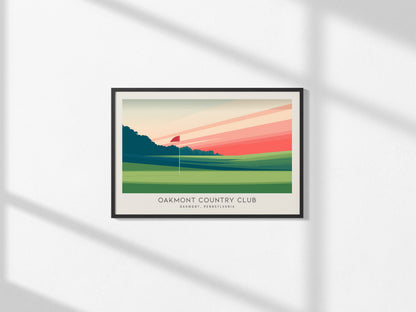 Oakmont Country Club Landscape Matte Border Poster | Oakmont, Pennsylvania Golf Wall Art — framed and ready to hang, 2x3 in