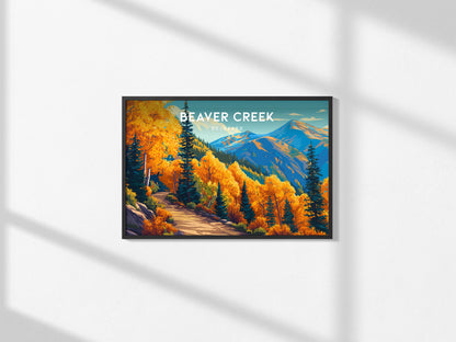 Beaver Creek, Colorado Landscape Poster | Snowy Slopes & Lodge Vacation Wall Art — framed and ready to hang, 2x3 in