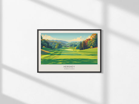 Hershey Landscape Matte Border Poster | Pennsylvania Framed or Unframed Travel Gift — framed and ready to hang, 2x3 in