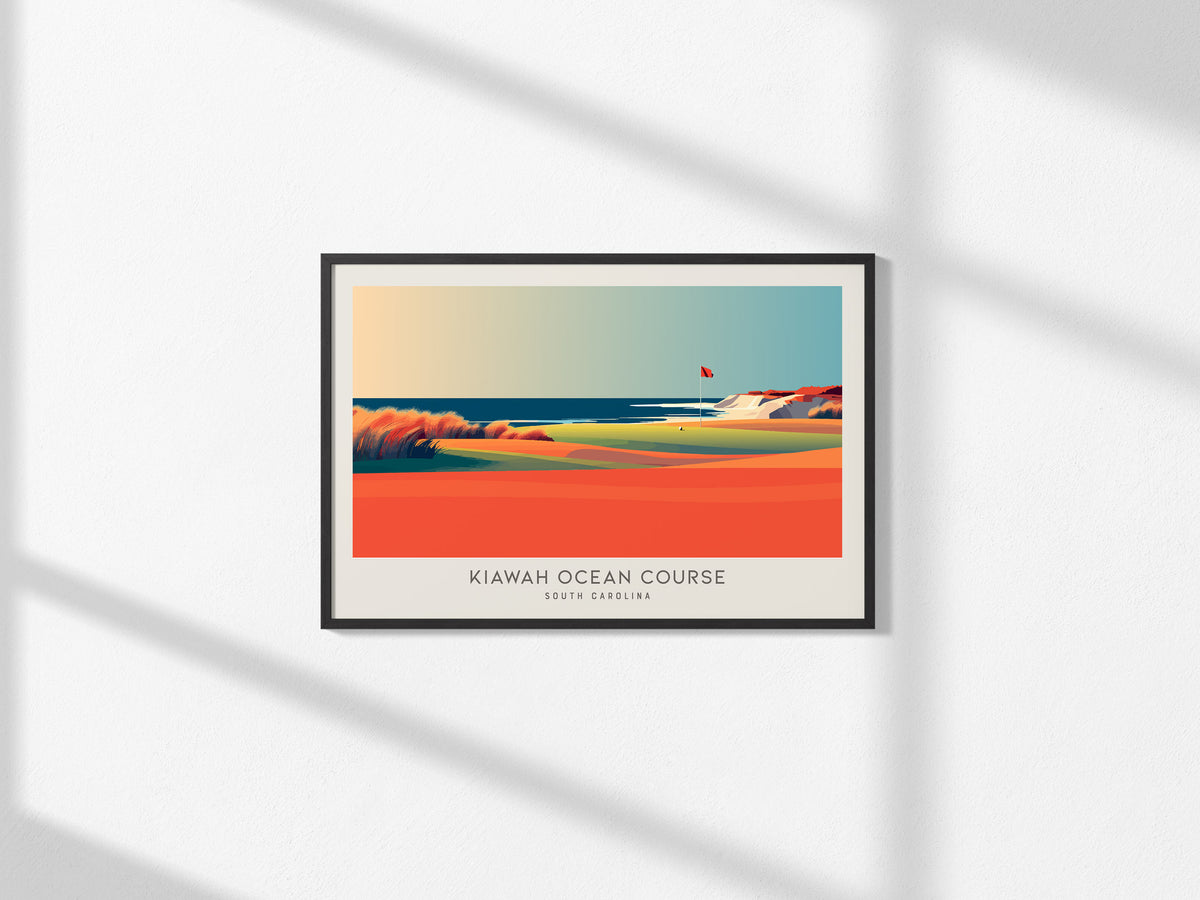 Kiawah Ocean Course Landscape Matte Border Poster | South Carolina Golf Course Print & Country Club Decor — framed and ready