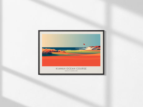 Kiawah Ocean Course Landscape Matte Border Poster | South Carolina Golf Course Print & Country Club Decor — framed and ready
