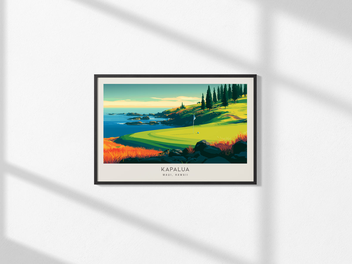 Kapalua Landscape Matte Border Poster | Maui, Hawaii Travel Wall Art — framed and ready to hang, 2x3 in
