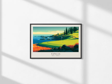 Kapalua Landscape Matte Border Poster | Maui, Hawaii Travel Wall Art — framed and ready to hang, 2x3 in