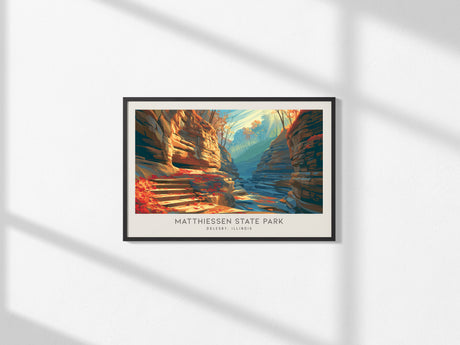 Matthiessen State Park Landscape Matte Border Poster | Oglesby, Illinois Travel Gift Wall Art — framed and ready to hang, 2x3