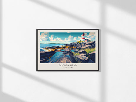 Quoddy Head Landscape Matte Border Poster | Lubec, Maine Destination Print — framed and ready to hang, 2x3 in