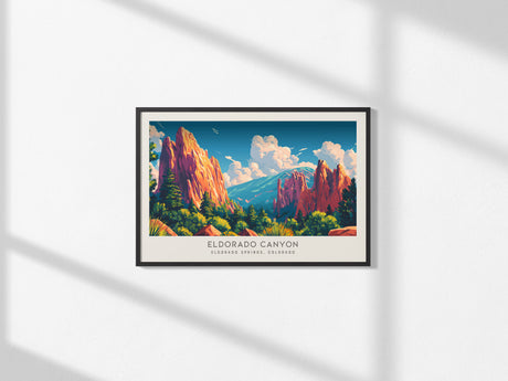 Eldorado Canyon Landscape Matte Border Poster | Eldorado Springs, Colorado Travel Wall Art — framed and ready to hang, 2x3 in