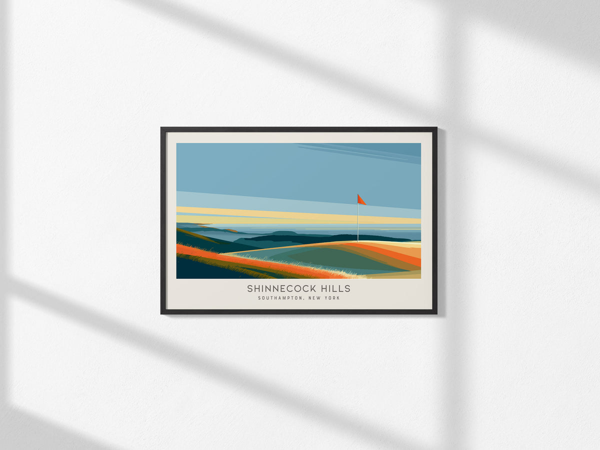 Shinnecock Hills Landscape Matte Border Poster | Southampton, New York Golf Course Print & Framed or Unframed Golfer Gift — f