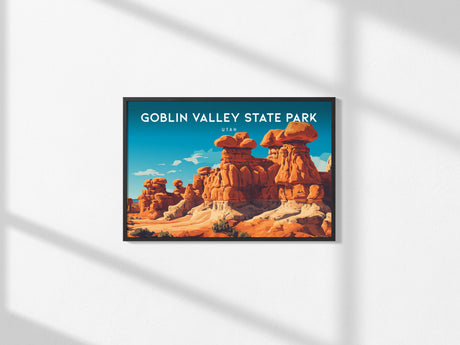 Goblin Valley State Park, Utah Landscape Poster | Vacation Wall Art — framed and ready to hang, 2x3 in