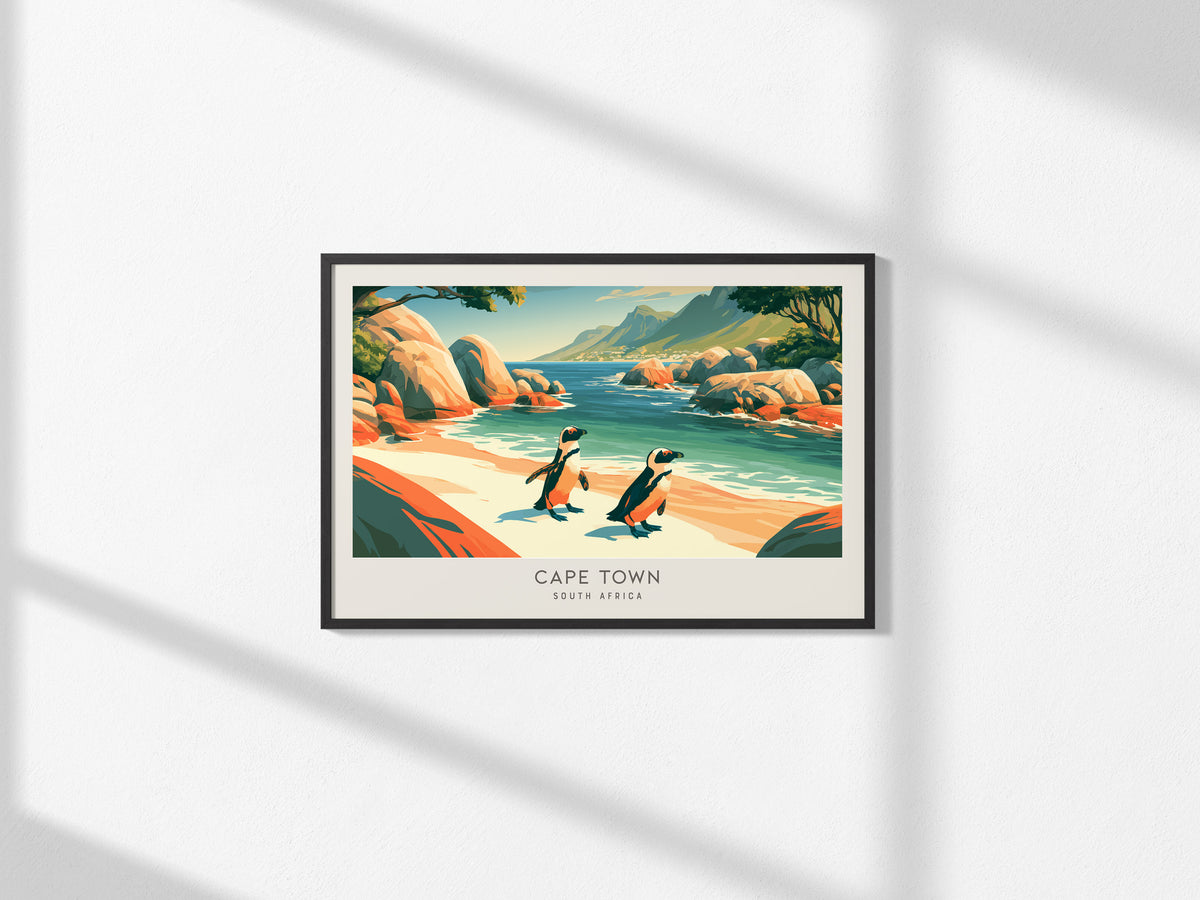 Cape Town Landscape Matte Border Poster | South Africa Vacation Wall Art — framed and ready to hang, 2x3 in