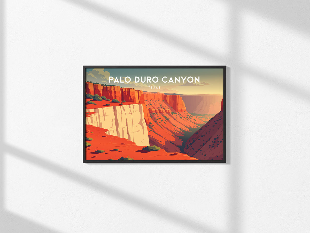 Palo Duro Canyon, Texas Landscape Poster | Framed or Unframed Canyon Wall Art — framed and ready to hang, 2x3 in