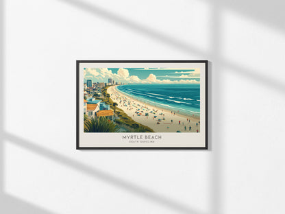 Myrtle Beach Landscape Matte Border Poster | South Carolina Vacation Wall Art — framed and ready to hang, 2x3 in