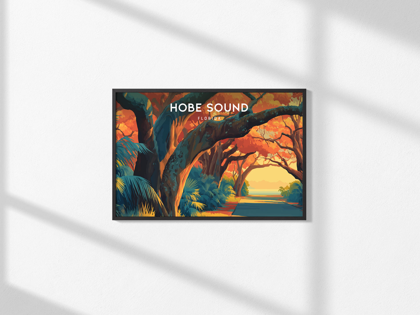 Hobe Sound, Florida Poster | Landscape Beach House Decor Sunshine State Print Wall Art — framed and ready to hang, 2x3 in