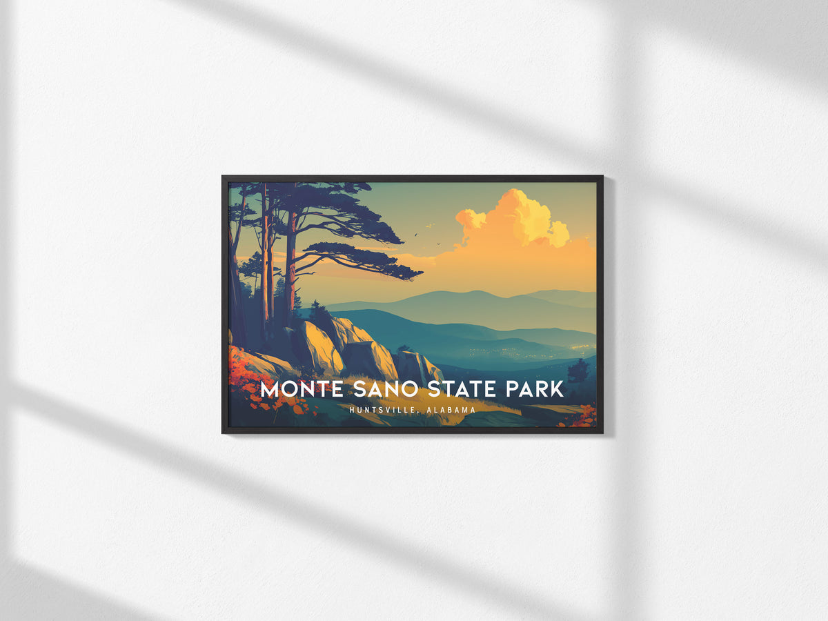 Monte Sano State Park Landscape Poster | Huntsville, Alabama Framed or Unframed Travel Gift Wall Art — framed and ready to ha