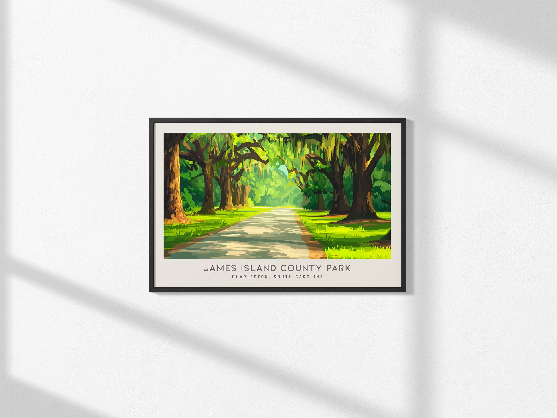 James Island County Park Landscape Matte Border Poster | Charleston, South Carolina Travel Wall Art — framed and ready to han