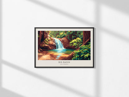 Big Basin Landscape Matte Border Poster | California Destination Print Framed or Unframed — framed and ready to hang, 2x3 in