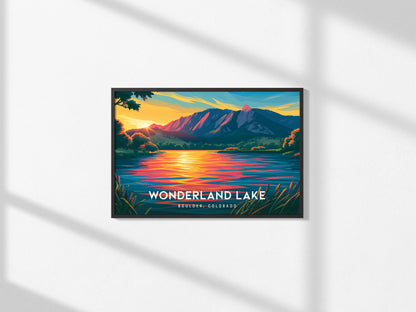 Wonderland Lake Landscape Poster | Boulder, Colorado Travel Wall Art — framed and ready to hang, 2x3 in
