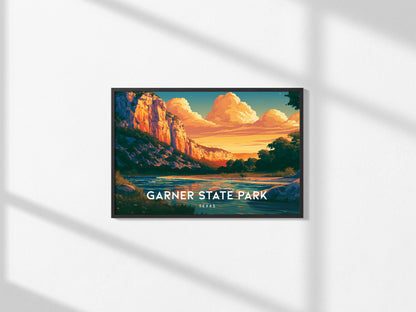 Garner State Park, Texas Landscape Poster | Frio River Travel Wall Art — framed and ready to hang, 2x3 in