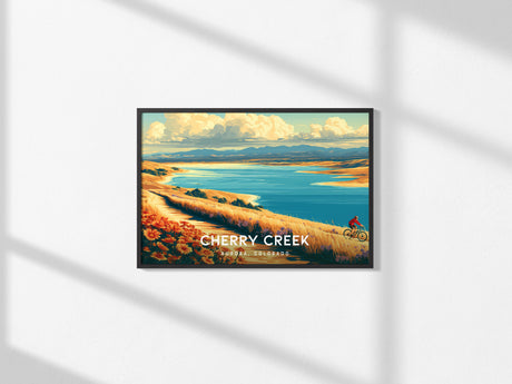 Cherry Creek Landscape Poster | Aurora, Colorado Vacation Wall Art — framed and ready to hang, 2x3 in
