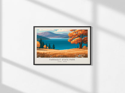 Farragut State Park Landscape Matte Border Poster | Athol, Idaho Vacation Wall Art — framed and ready to hang, 2x3 in