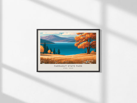 Farragut State Park Landscape Matte Border Poster | Athol, Idaho Vacation Wall Art — framed and ready to hang, 2x3 in