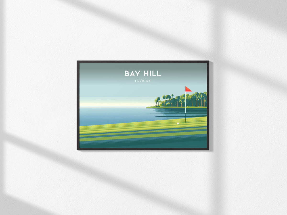 Bay Hill, Florida Landscape Poster | Golf Course Print & Golfer Gift Wall Art — framed and ready to hang, 2x3 in